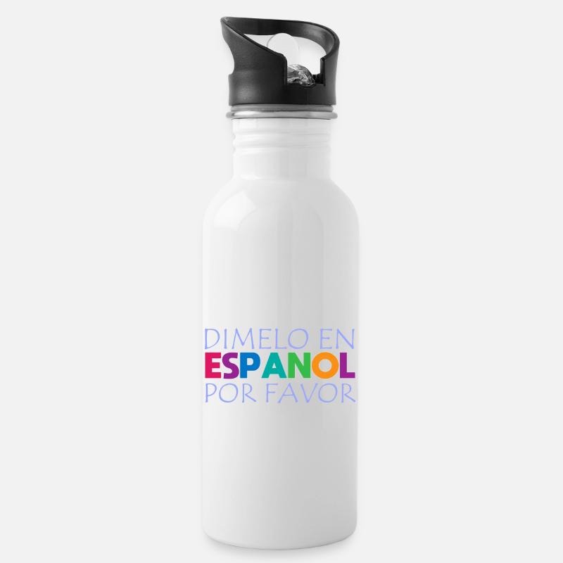 Spanisch Spanisch Lehrer Sprache - Trinkflasche mit integriertem Trinkhalm - Weiß