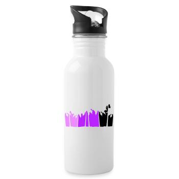 Palm Trees Island Trees Beach Holiday Strip Sea - Water bottle with straw - white - Right