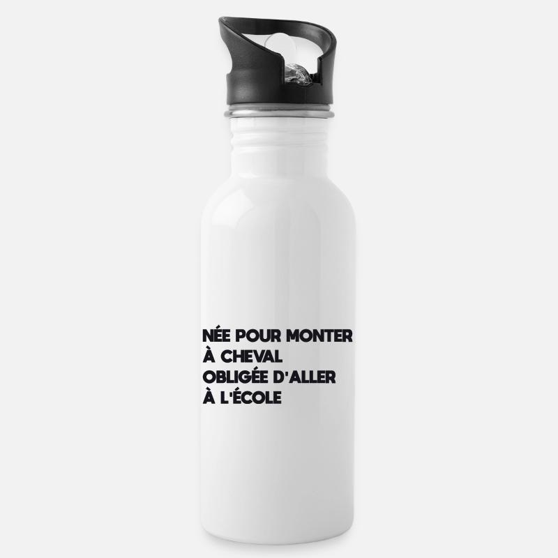 née pour monter à cheval - Gourde avec paille intégrée - blanc