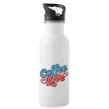 coffee love - amour du café - Gourde avec paille intégrée - blanc - Droite