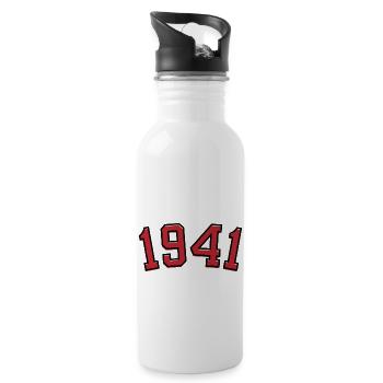 Sport year of birth 1941 - Water bottle with straw - white - Right