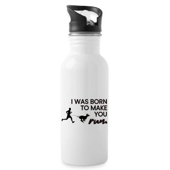 Canicross Canicrosser Hund bringen dich zum Laufen - Trinkflasche mit integriertem Trinkhalm - Weiß - Rechts