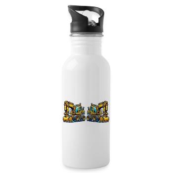 Bagger - Trinkflasche mit integriertem Trinkhalm - Weiß - Rechts