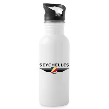 Fans des Seychelles : des t-shirts pour rêver sur l’île - Gourde avec paille intégrée - blanc - Droite