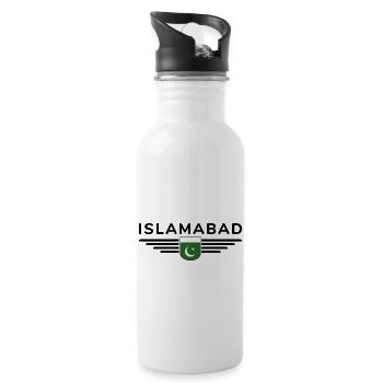 Islamabad Design – Style de la capitale - Gourde avec paille intégrée - blanc - Droite