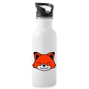 Fuchs Rotfuchs Wildes Tier Schlauer Wald Bewohner - Trinkflasche mit integriertem Trinkhalm - Weiß - Rechts