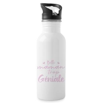 Belle maman trop geniale - Gourde avec paille intégrée - blanc - Droite