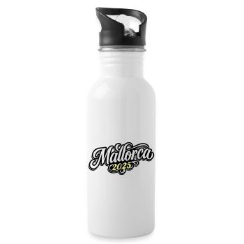 Mallorca 2025 - Trinkflasche mit integriertem Trinkhalm - Weiß - Rechts