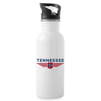 Tennessee Fan T-Shirt – Music & Love of Home - Water bottle with straw - white - Right