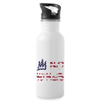 No Kings in America since 1776 Flagge USA - Trinkflasche mit integriertem Trinkhalm - Weiß - Rechts