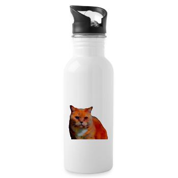 british shorthair cat kitten cute - Water bottle with straw - white - Right