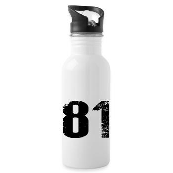 81 Number Jersey - Water bottle with straw - white - Right