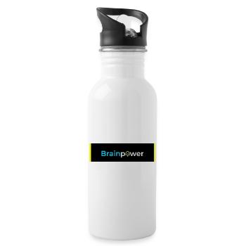 Typographie de l’ampoule Brainpower - Gourde avec paille intégrée - blanc - Droite
