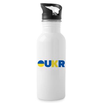 Ukraine - Water bottle with straw - white - Right