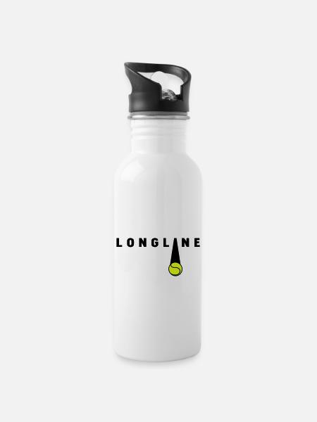 tennis - Trinkflasche mit integriertem Trinkhalm - Weiß