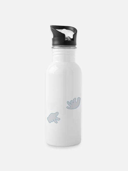 Luftgitarre / air guitar (2c) - Trinkflasche mit integriertem Trinkhalm - Weiß