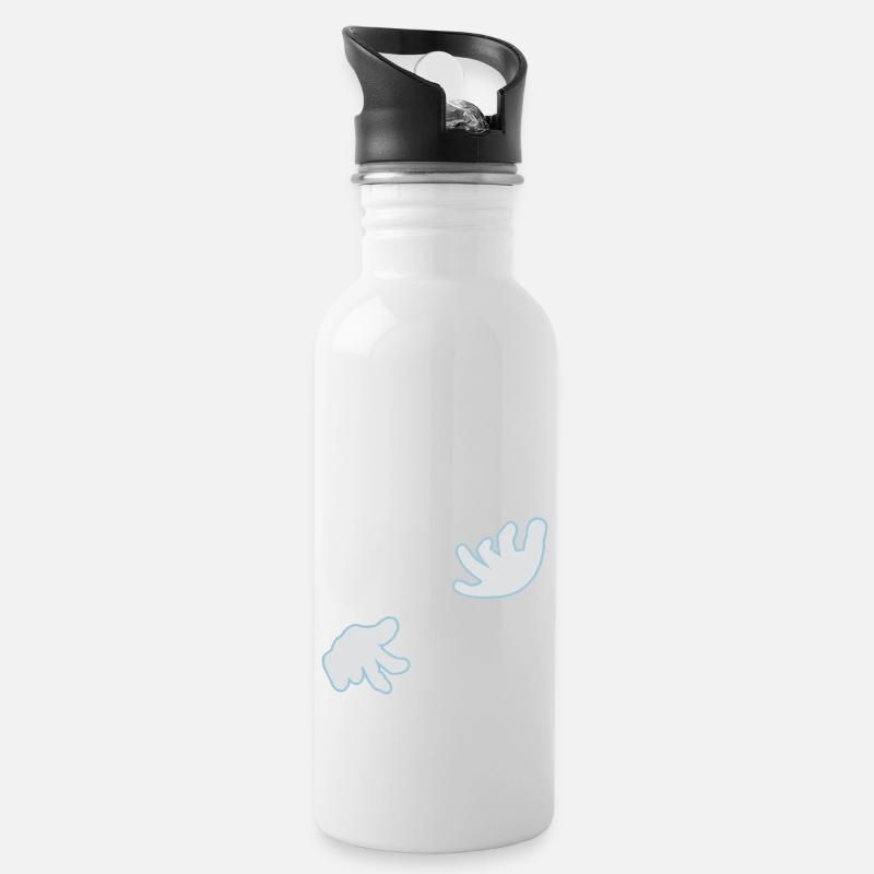 Luftgitarre / air guitar (2c) - Trinkflasche mit integriertem Trinkhalm - Weiß