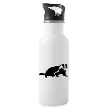 Dachs - Trinkflasche mit integriertem Trinkhalm - Weiß - Rechts