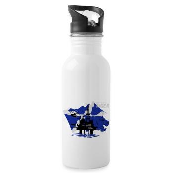 Oil Rig Oil Field North Sea Tiger Aberdeen - Water bottle with straw - white - Right