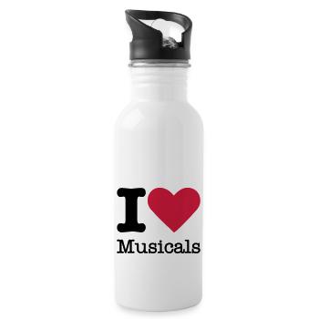 I Love Musicals - Water bottle with straw - white - Right