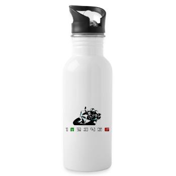 R1 1UP6DOWN - Trinkflasche mit integriertem Trinkhalm - Weiß - Rechts