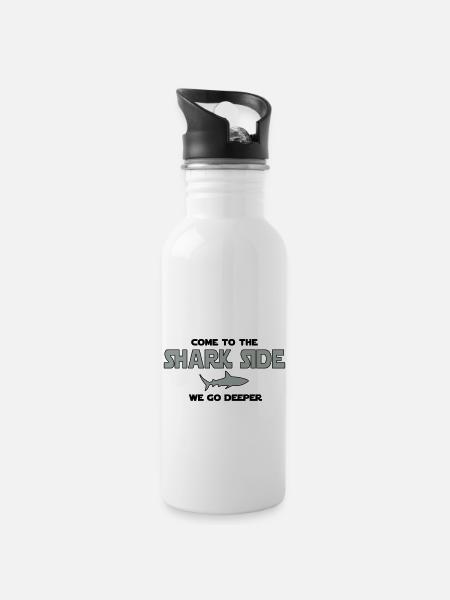tauchen - Trinkflasche mit integriertem Trinkhalm - Weiß