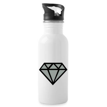 Diamond (diamant) 01.0 - Gourde avec paille intégrée - blanc - Droite