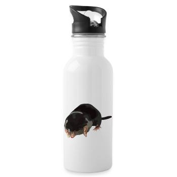 Maulwurf - Trinkflasche mit integriertem Trinkhalm - Weiß - Rechts