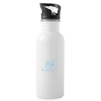 Junggesellenabschied JGA Junggeselle - Trinkflasche mit integriertem Trinkhalm - Weiß - Rechts