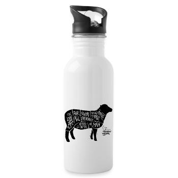 The Love - Trinkflasche mit integriertem Trinkhalm - Weiß - Rechts