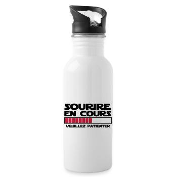 sourire en cours veuillez patienter - Gourde avec paille intégrée - blanc - Droite