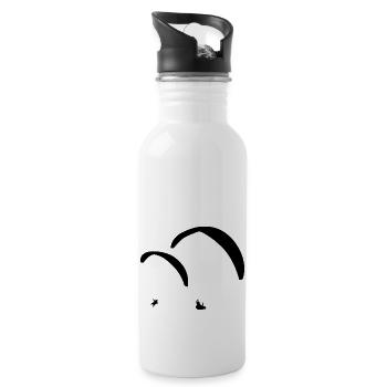 I LOVE PARAGLIDING - Trinkflasche mit integriertem Trinkhalm - Weiß - Rechts