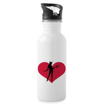 she_devil - Trinkflasche mit integriertem Trinkhalm - Weiß - Rechts