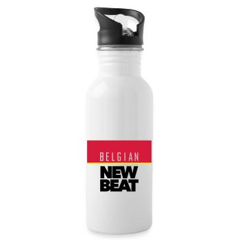 Belgian New Beat Official Pinbadge 32 mm - Water bottle with straw - white - Right