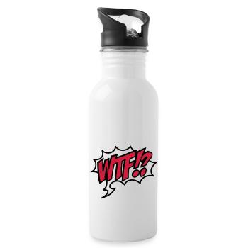 wtf - Water bottle with straw - white - Right