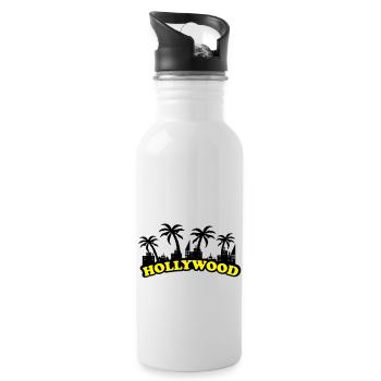hollywood - Trinkflasche mit integriertem Trinkhalm - Weiß - Rechts
