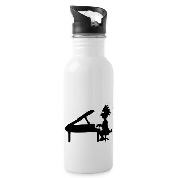 piano classic - Water bottle with straw - white - Right
