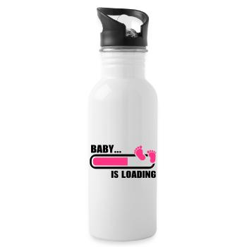 Baby loading - Water bottle with straw - white - Right