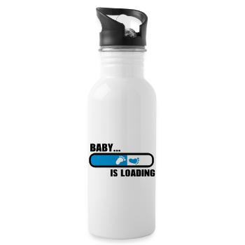 Baby loading - Water bottle with straw - white - Right