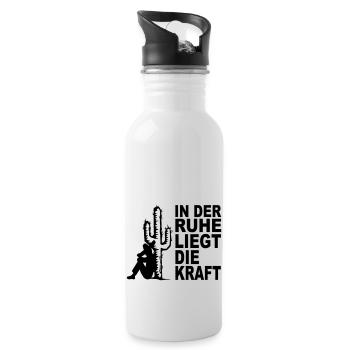 in der ruhe liegt die kraft - Trinkflasche mit integriertem Trinkhalm - Weiß - Rechts