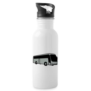 bus autobus bus driver - Water bottle with straw - white - Right