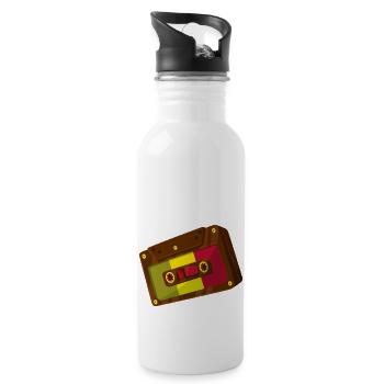 Reggae cassette - Water bottle with straw - white - Right
