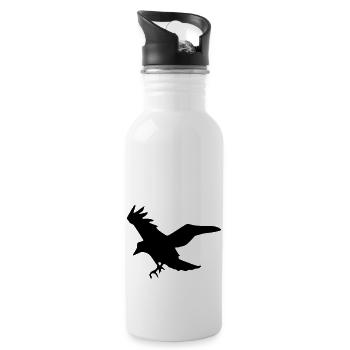 Rabe - Trinkflasche mit integriertem Trinkhalm - Weiß - Rechts
