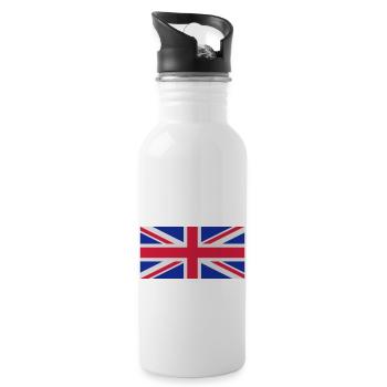 union jack uk - Trinkflasche mit integriertem Trinkhalm - Weiß - Rechts