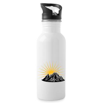 high mountain sun climber holiday vacation - Water bottle with straw - white - Right