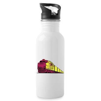 Ferroviaire fret locomotive - Gourde avec paille intégrée - blanc - Droite