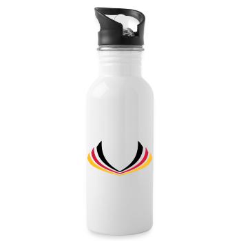 Drapeau de bande Allemagne - Gourde avec paille intégrée - blanc - Droite