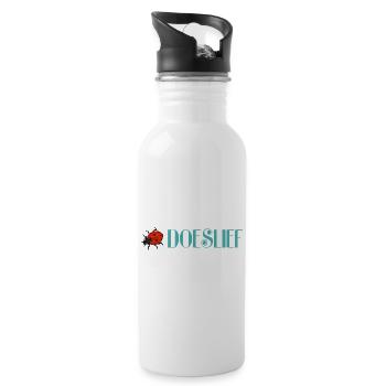 Süßer Marienkäfer Schwarze Punkte - Trinkflasche mit integriertem Trinkhalm - Weiß - Rechts
