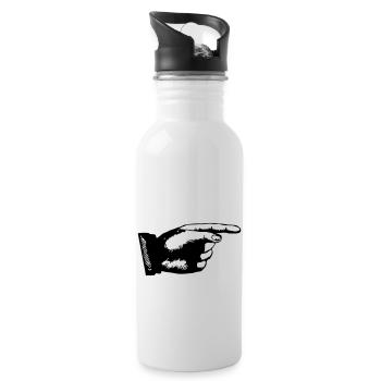hand - Trinkflasche mit integriertem Trinkhalm - Weiß - Rechts