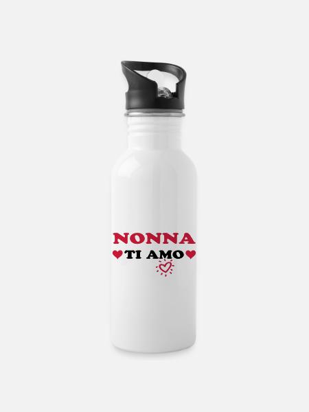 Nonna ti amo - Water bottle with straw - white